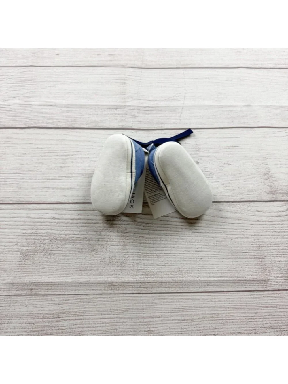 Janie And Jack Pumpkin Embroidered Blue Slip On Baby Shoes NWT 0-3 Months